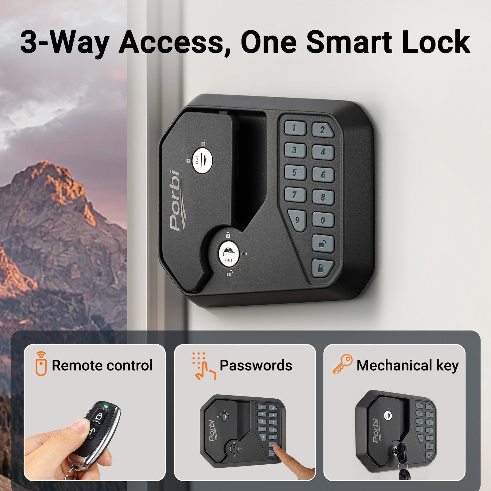 Porbi Full Metal RV Keyless Entry Door Lock with Password & Remote