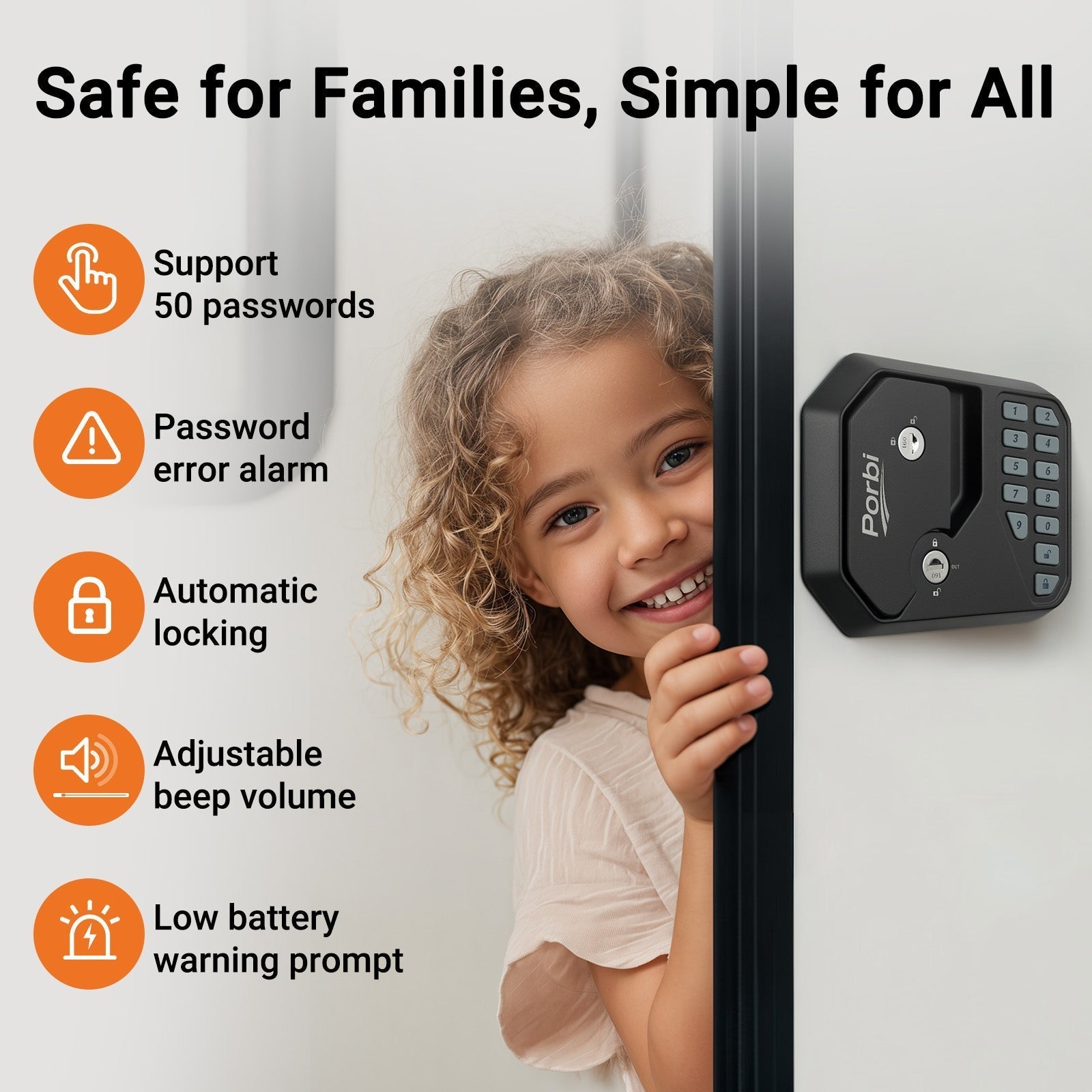Porbi Full Metal RV Keyless Entry Door Lock with Password & Remote