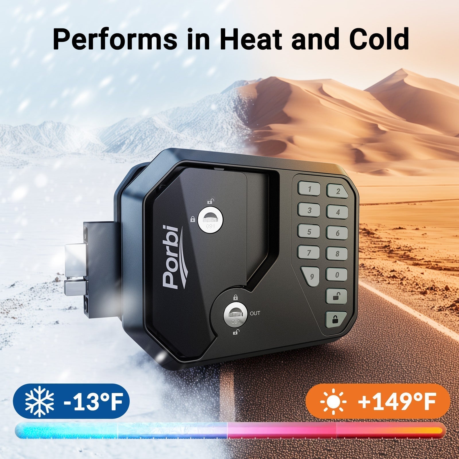 Porbi Full Metal RV Keyless Entry Door Lock with Password & Remote