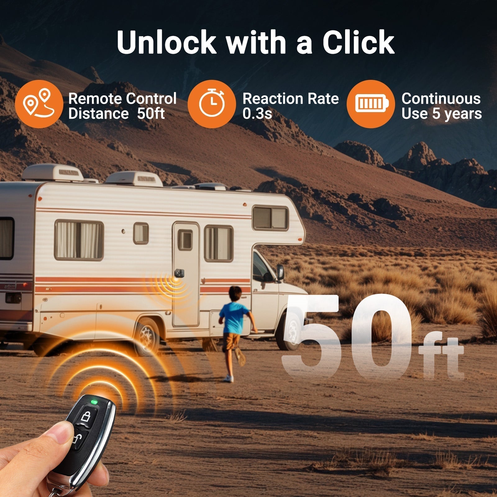 Porbi Full Metal RV Keyless Entry Door Lock with Password & Remote