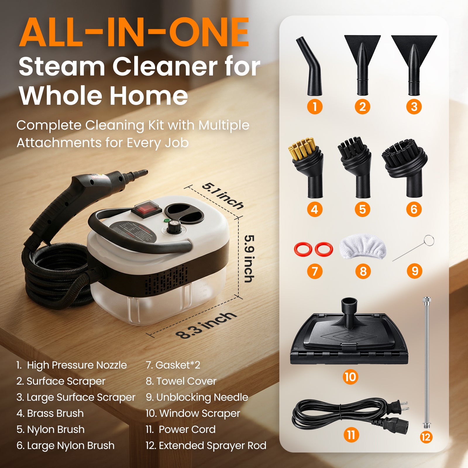 Handheld Pressurized Steam Cleaner